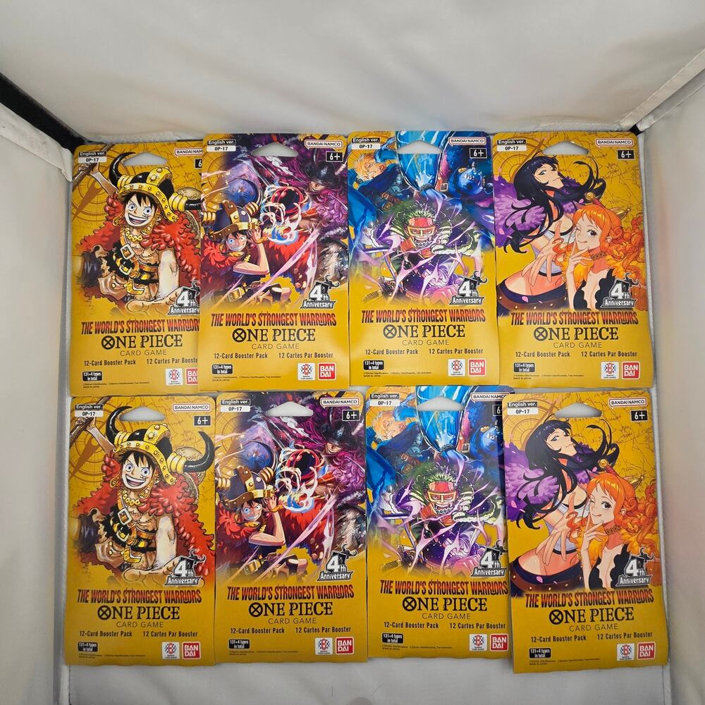 LOT OF 8X ONE PIECE TCG OP-17 World's Strongest Warriors Blister Packs